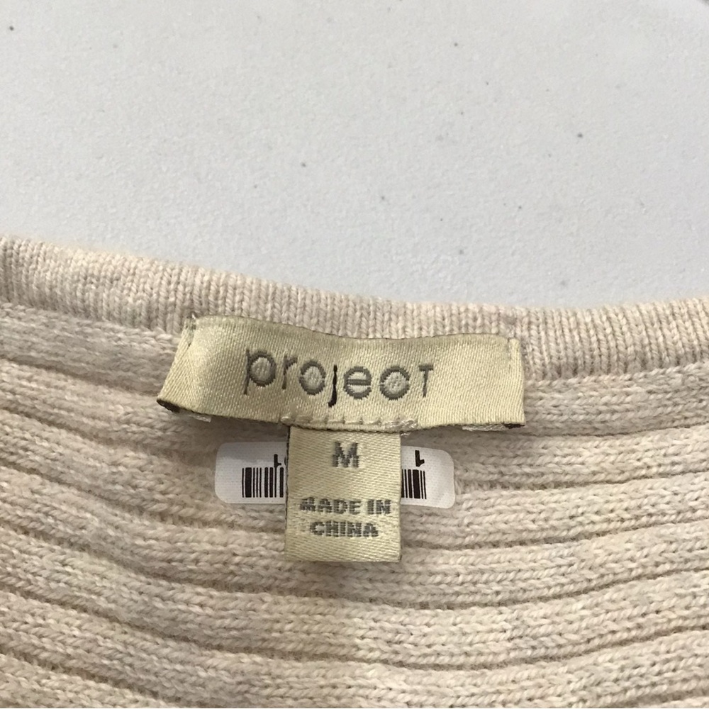 Project V Neck Ribbed Pullover Cotton Sweater - Picture 4 of 7